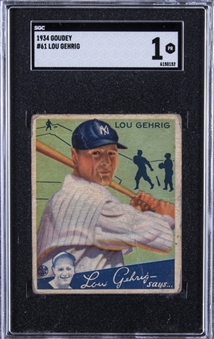 1934 Goudey #61 Lou Gehrig – SGC PR 1
